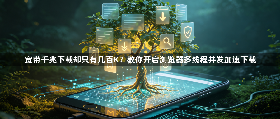 宽带千兆下载却只有几百K?教你开启浏览器多线程并发加速下载1