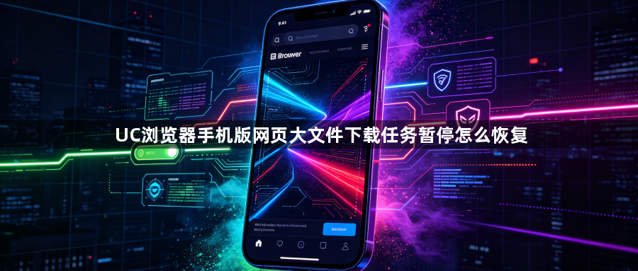 UC浏览器手机版网页大文件下载任务暂停怎么恢复1