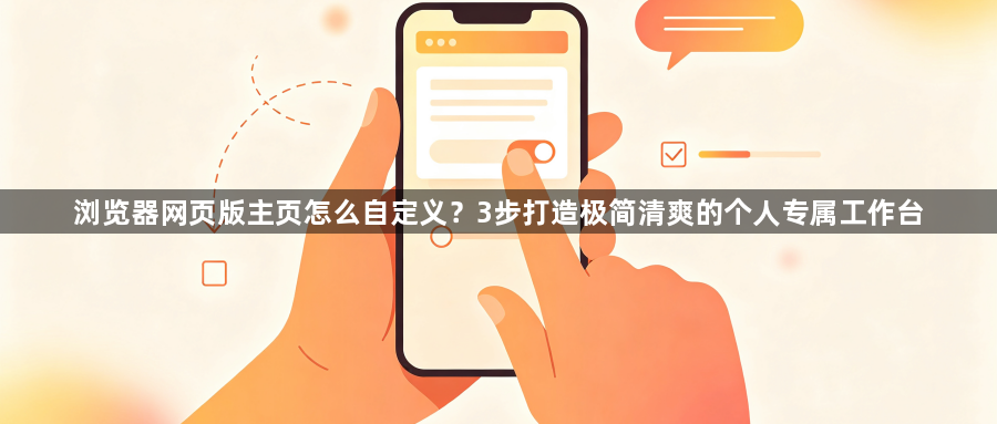 浏览器网页版主页怎么自定义?3步打造极简清爽的个人专属工作台1