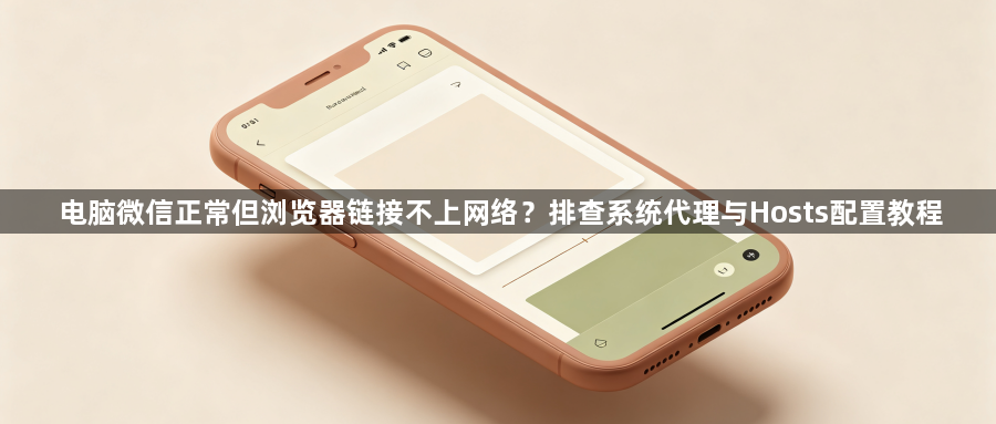 电脑微信正常但浏览器链接不上网络?排查系统代理与Hosts配置教程1